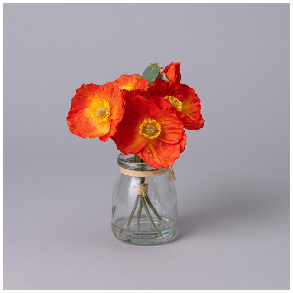 Фото Букет искусственных цветов в круглой вазе высота= 16см Lefard (287-559) - интернет-магазин МегаТерем в Москве