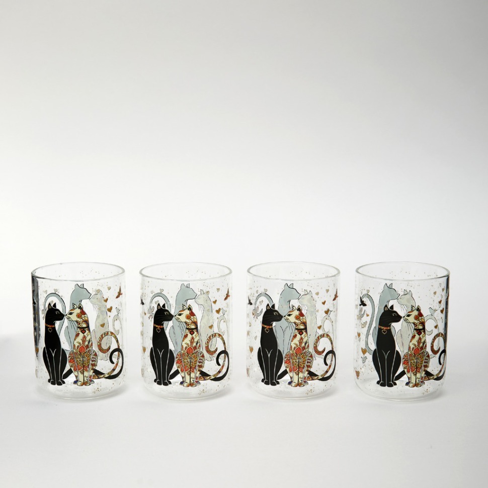 Фото Набор стаканов парижские коты из 4-х шт. 360 мл Lefard (887-285) - интернет-магазин МегаТерем в Москве