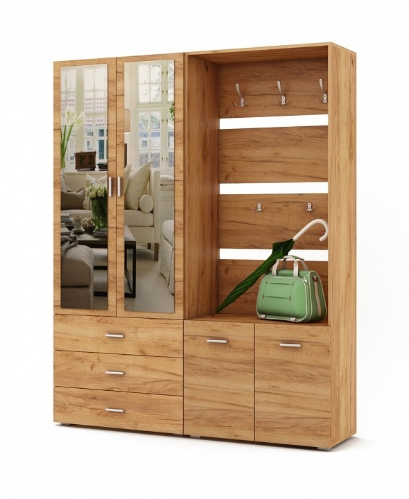 Фото Стенка для прихожей Мартин-2 MAS_PRM-2-DZ - интернет-магазин МегаТерем в Москве