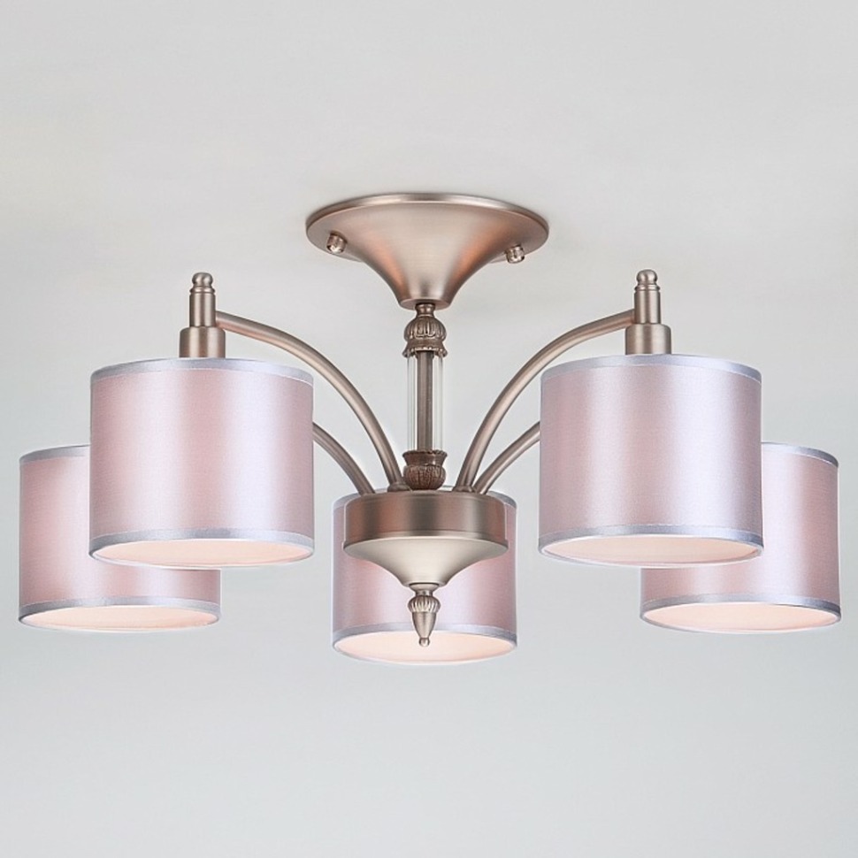 Фото Люстра на штанге Eurosvet Adagio 60080/5 сатин-никель EV_83142 - интернет-магазин МегаТерем в Москве