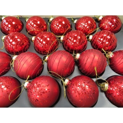 Декор шар O 7см красный в а...