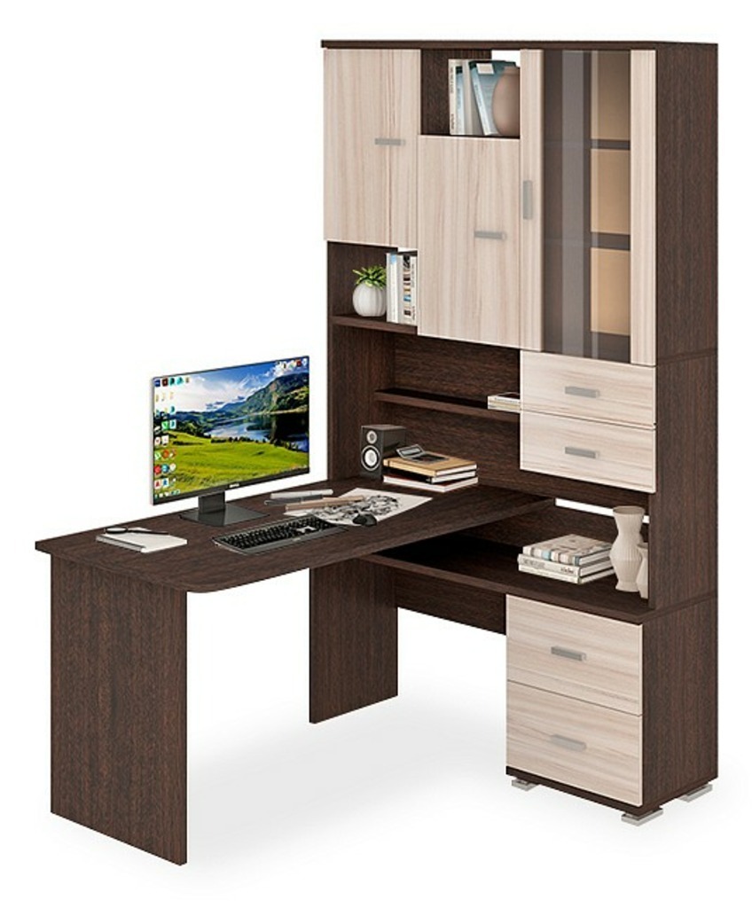 Фото Стол компьютерный Домино СР-620/140 MER_SR-620-140_VKV-PRAV - интернет-магазин МегаТерем в Москве