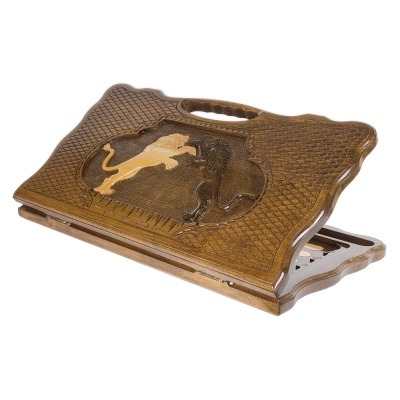 Нарды резные "Битва львов" с ручкой 60, Haleyan (64020)