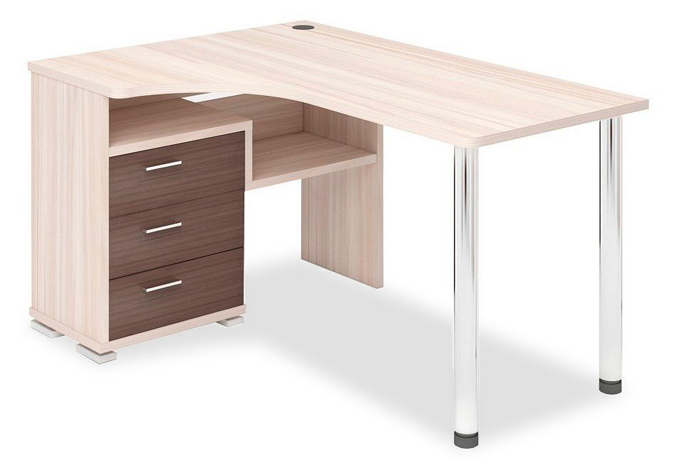 Фото Стол компьютерный Домино СР-132С-150 КШ-Ч-ЛЕВ MER_SR-132S-150_KSH-CH-LEV - интернет-магазин МегаТерем в Москве