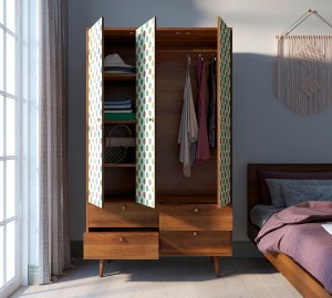 Фото Шкаф трехстворчатый Berber принт 24 арт BB02/Print_24-ET - интернет-магазин МегаТерем в Москве