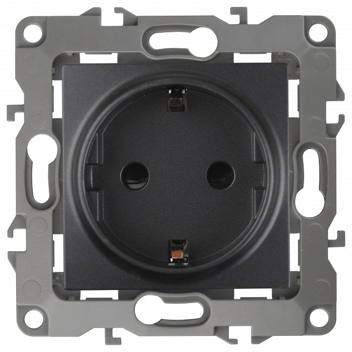 Фото Розетка с заземлением и со шторкой, без рамки Эра Эра 12 12-2102-05 ER_B0014691 - интернет-магазин МегаТерем в Москве