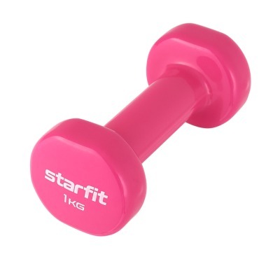 Гантель виниловая STARFIT DB-101 1 кг, розовый (2103568)