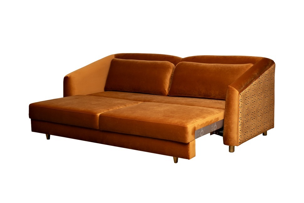 Фото Диван Trevi 230М(К) трехм раскл с кантом оранж Pad31+Lattice ORANG 232*103*88см (TT-00016501) - интернет-магазин МегаТерем в Москве
