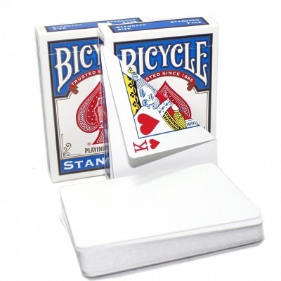 Карты "Bicycle Blank Back Standard Face blue" / рубашка пустая, лицо стандарт (64705)