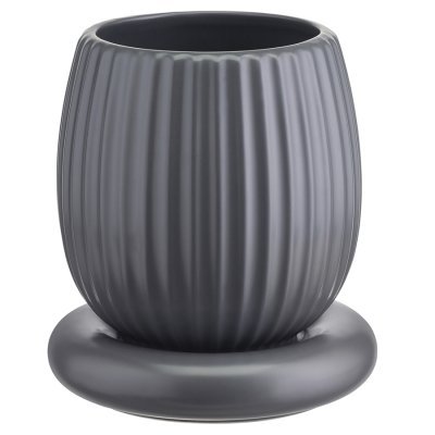 Горшок цветочный серого цве...