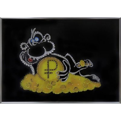 Картина Обезьяна с рублем с...