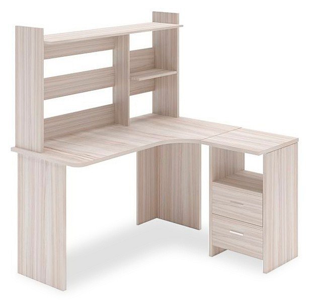 Фото Стол компьютерный Домино Lite СКЛ-Угл130+НКЛ-130 MER_SKL-Ugl130-NKL-130_K_PRAV - интернет-магазин МегаТерем в Москве