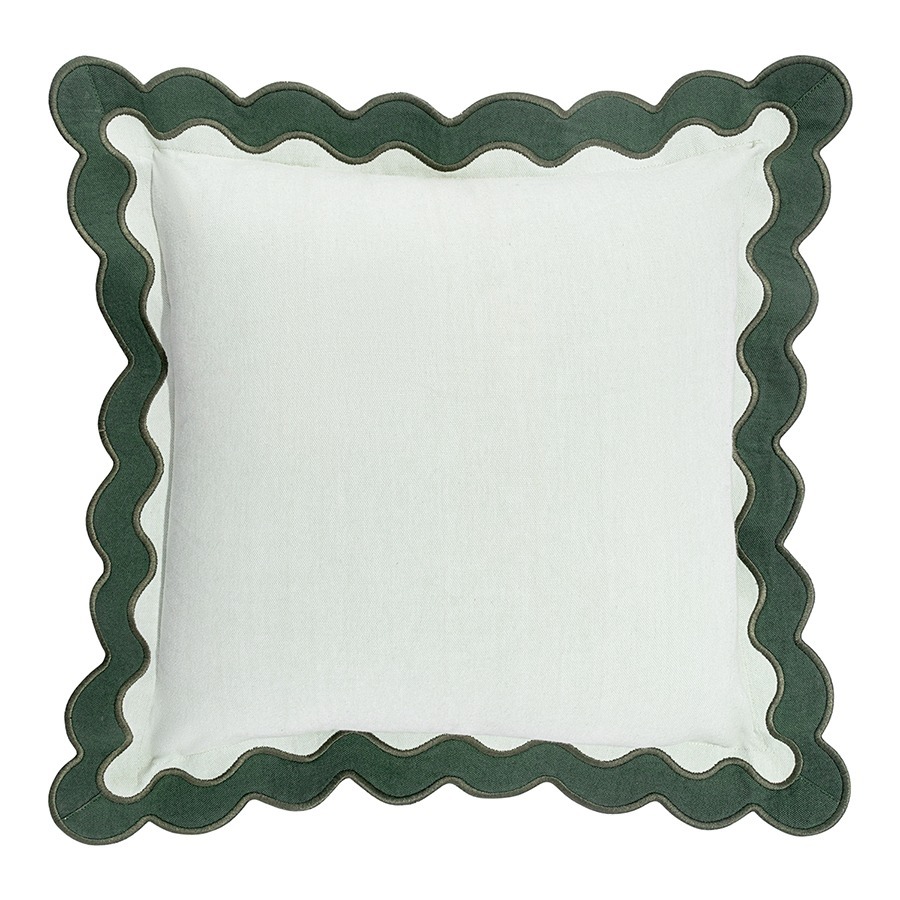 Фото Чехол на подушку с контрастным кантом зеленого цвета из коллекции trendy ruffles, 40х40 см (78895) - интернет-магазин МегаТерем в Москве