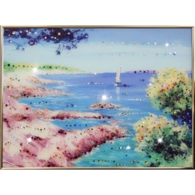Картина Морской пейзаж с кристаллами Swarovski (1334)