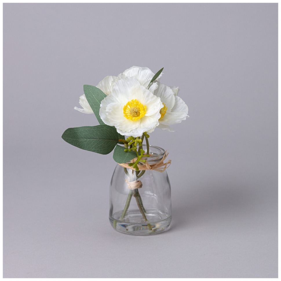 Фото Букет искусственных цветов в круглой вазе высота= 16см Lefard (287-560) - интернет-магазин МегаТерем в Москве