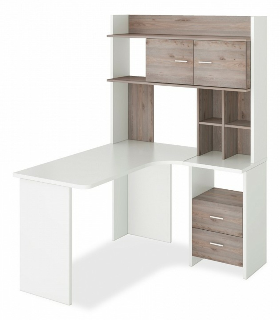 Фото Стол компьютерный Домино Лайт СКЛ-Угл130+НКЛХ120 MER_SKL-Ugl130-NKLH-120_BEN_PRAV - интернет-магазин МегаТерем в Москве