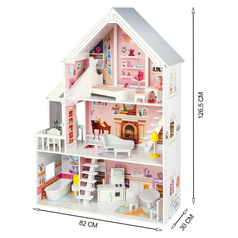 Кукольный дом edufun с мебелью 115 см