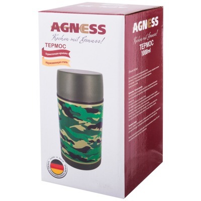 Термос agness с широким гор...