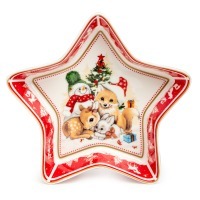 Блюдо lefard "с новым годом!" в форме звезды 17,5*17,5*3,5 см красное (85-1957-1) 