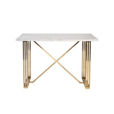 Стол-консоль белый / браш.золото 140*75*91,5см (TT-00014500)