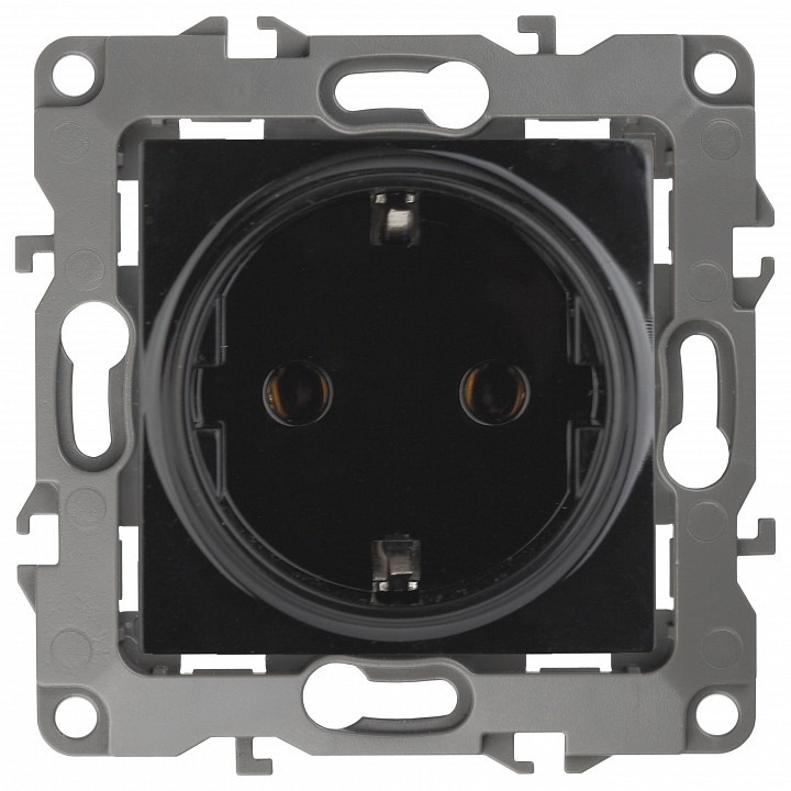 Фото Розетка с заземлением и со шторкой, без рамки Эра Эра 12 12-2102-06 ER_B0014692 - интернет-магазин МегаТерем в Москве