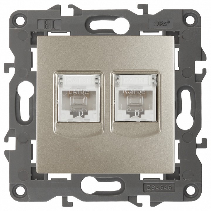 Фото Розетка Ethernet RJ-45 без рамки Эра Эра Elegance 14-3108-04 ER_B0034311 - интернет-магазин МегаТерем в Москве