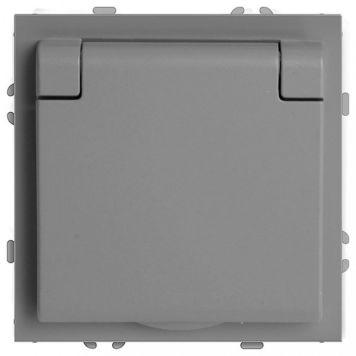 Фото Розетка без заземления и со шторкой, без рамки с крышкой Stekker Эмили 49956 FE_49956 - интернет-магазин МегаТерем в Москве