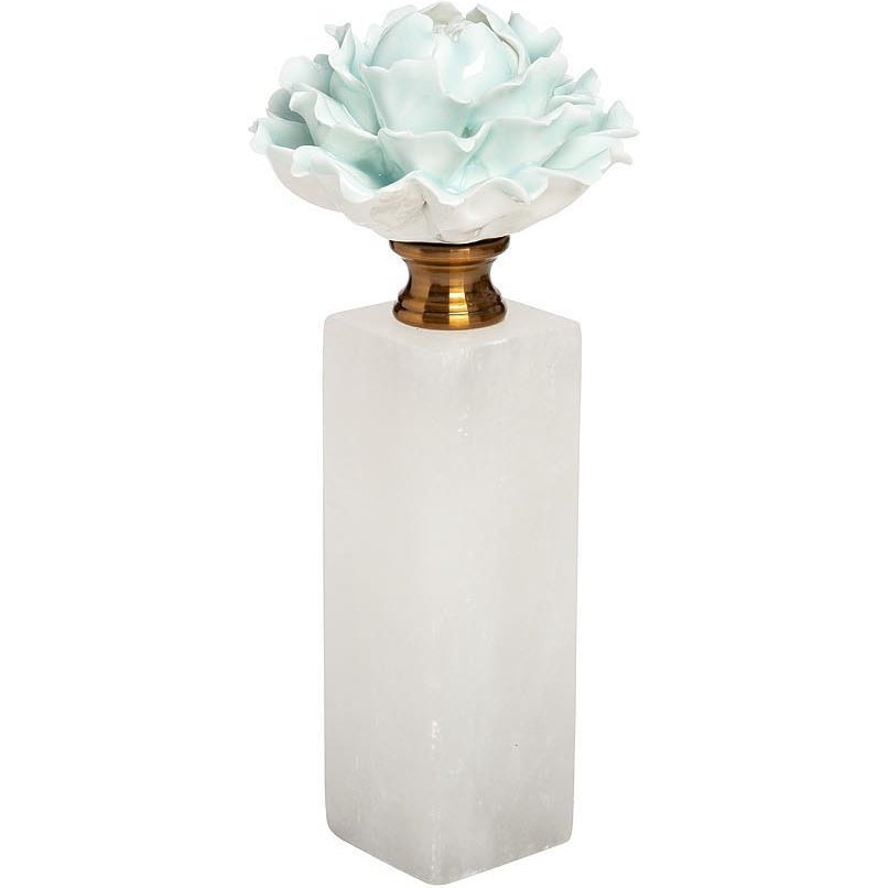 Фото Декор Голубая хризантема, мраморн.подставка d10*24см (TT-00004760) - интернет-магазин МегаТерем в Москве