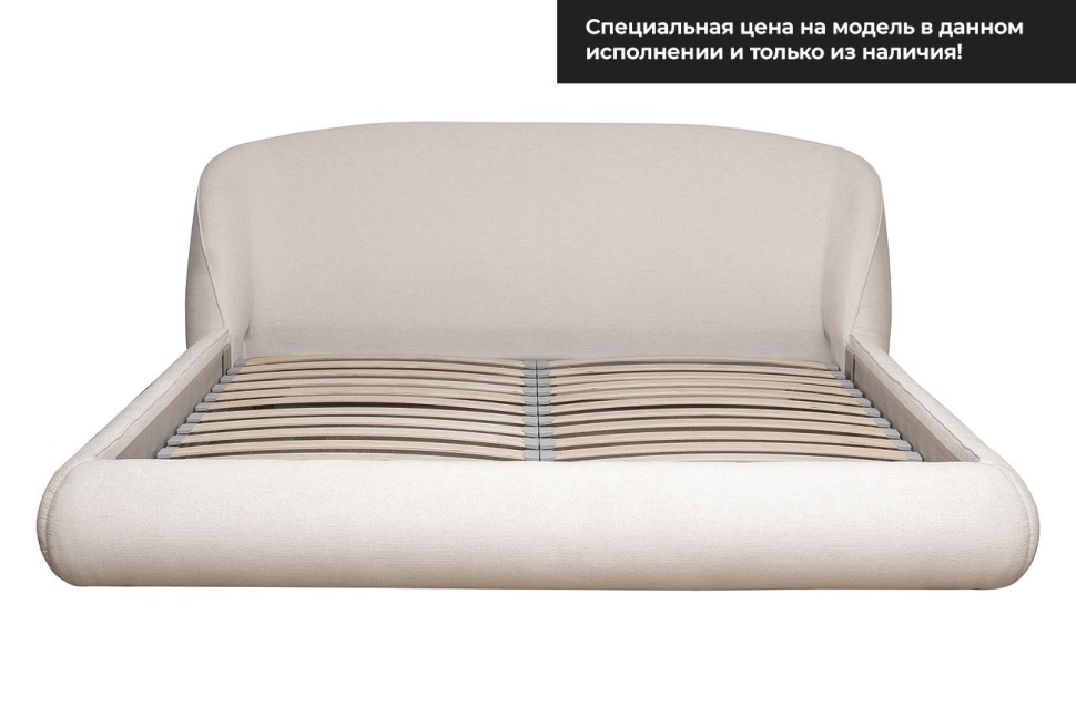 Фото Кровать Palazzo 180 без мех.шенилл экрю Natur Ecru 215*240*90см (TT-00016495) - интернет-магазин МегаТерем в Москве