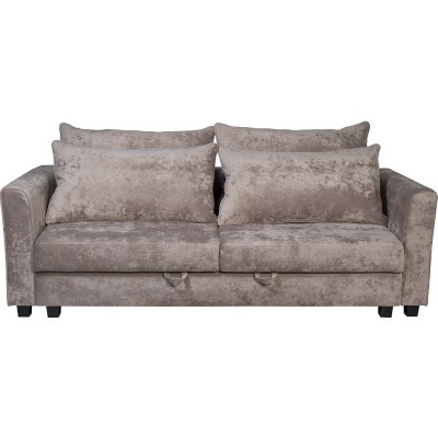 Диван Marco трехмест. раскл., велюр серо-бежевый Crush03 225*102*92см (TT-00010407)