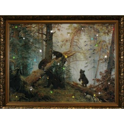 Картина Утро в сосновом бору с кристаллами Swarovski (1300)