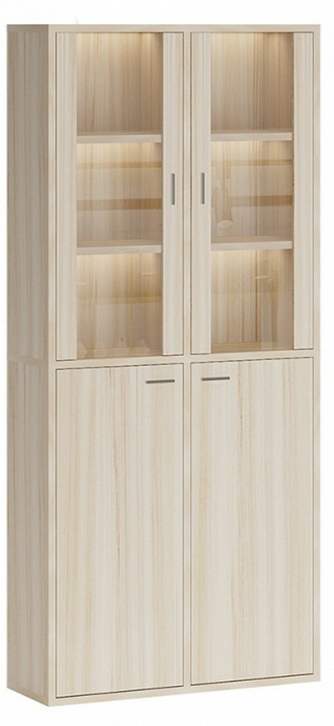 Фото Шкаф-витрина Домино СУ(ш2в2)+2ФС+2ФГ MER_SUsh2v2-2FS-2FG-K-karamel - интернет-магазин МегаТерем в Москве