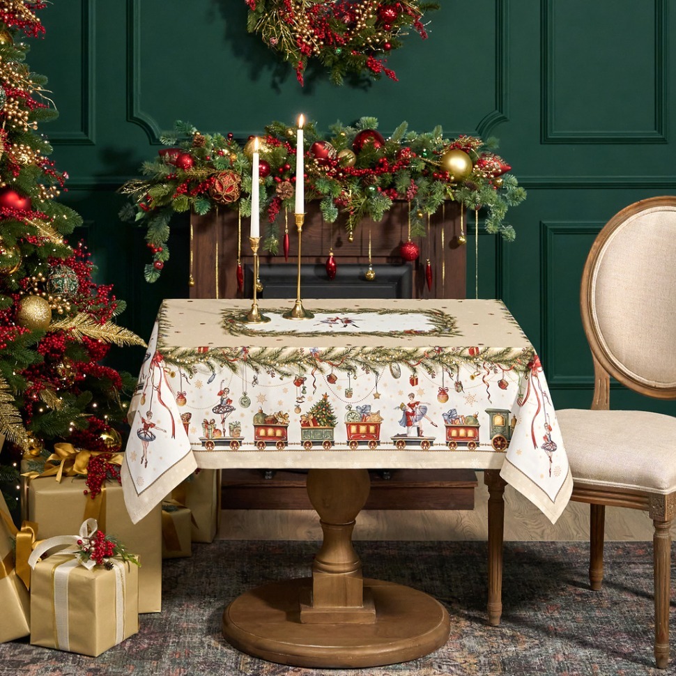 Фото Скатерть щелкунчик 110х140см ,бежевый ,100% хлопок,твил Lefard (850-757-20) - интернет-магазин МегаТерем в Москве