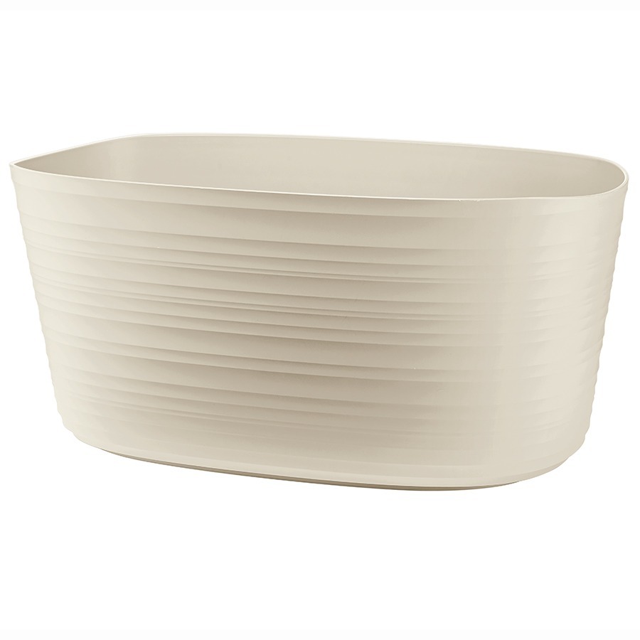 Фото Кашпо для комнатных растений большое tierra, бежевое (75507) - интернет-магазин МегаТерем в Москве