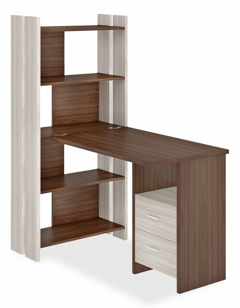 Фото Стол компьютерный Домино Лайт СТЛ-ОВ+С100Прям+ТЯЛ MER_STL-OV-S100Pryam_KSH - интернет-магазин МегаТерем в Москве