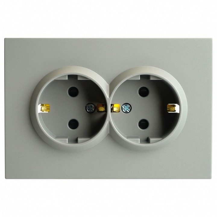 Фото Розетка двойная с заземлением и со шторкой Stekker Эмили 49960 FE_49960 - интернет-магазин МегаТерем в Москве