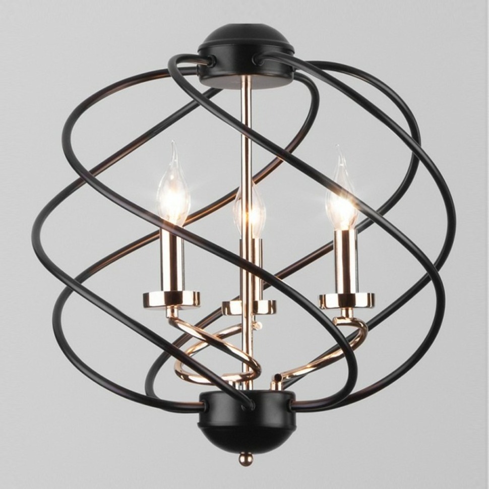 Фото Подвесная люстра Eurosvet Sorrel 60105/3 черный EV_a045703 - интернет-магазин МегаТерем в Москве