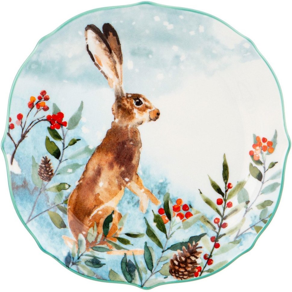 Фото Тарелка закусочная lefard лесная сказка заяц 20,5 см (409-158)  - интернет-магазин МегаТерем в Москве