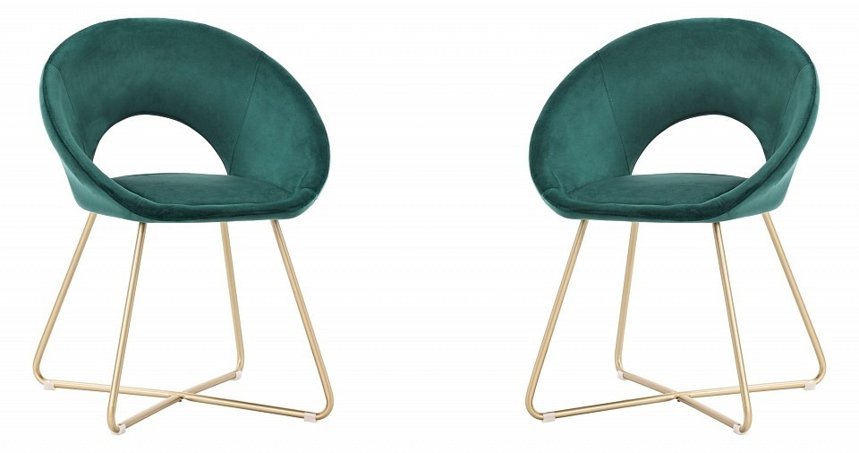 Фото Комплект стульев Refuge зеленый, золотой (Комплект 2 шт) HSBI_DC2124_green_2 - интернет-магазин МегаТерем в Москве