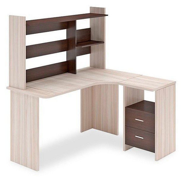 Фото Стол компьютерный Домино Lite СКЛ-Угл130+НКЛ-130 MER_SKL-Ugl130-NKL-130_KV_PRAV - интернет-магазин МегаТерем в Москве