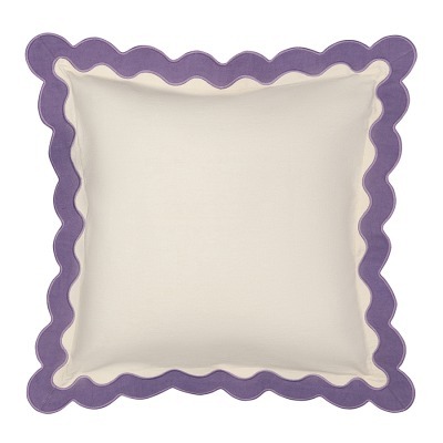 Чехол на подушку с контрастным кантом сиреневого цвета из коллекции trendy ruffles, 40х40 см (78897)
