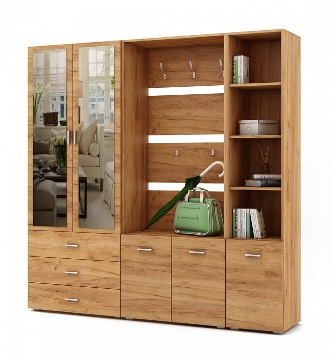 Фото Стенка для прихожей Мартин-3 MAS_PRM-3-DZ - интернет-магазин МегаТерем в Москве