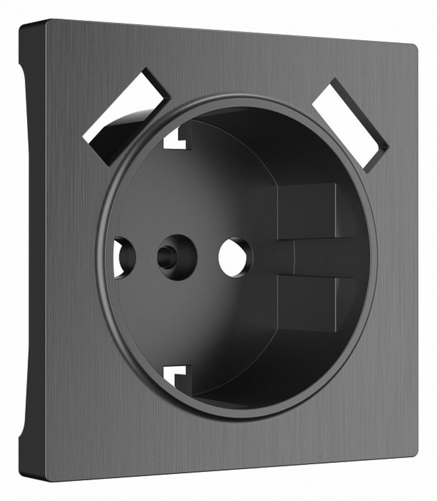 Фото Накладка для розетки с заземлением и 2хUSB Werkel графит рифленый W1179504 WRK_a050746 - интернет-магазин МегаТерем в Москве