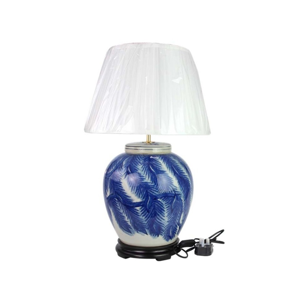 Фото Лампа настольная 43-DS77-RYWI20, фарфор, blue/white, ROOMERS FURNITURE - интернет-магазин МегаТерем в Москве