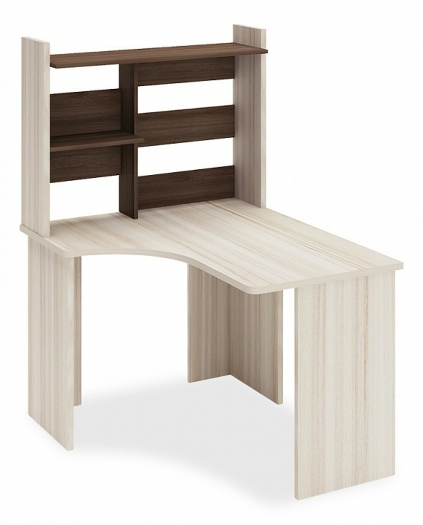 Фото Стол компьютерный Домино Lite СКЛ-Угл120+НКЛ-100 MER_SKL-Ugl120-NKL-100-bez-tumby-KSH-CH-LEV - интернет-магазин МегаТерем в Москве