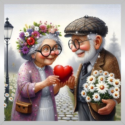 Фото Картина ОДНА ЛЮБОВЬ НА ДВОИХ с кристаллами Swarovski (3187) - интернет-магазин МегаТерем в Москве