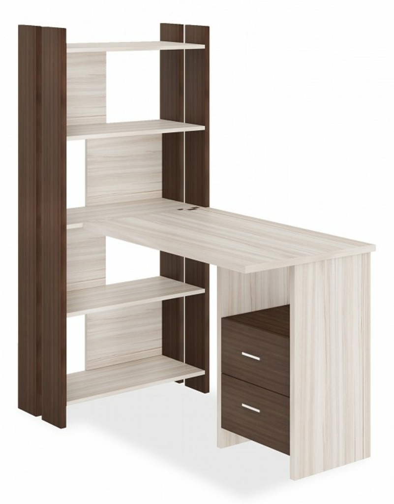 Фото Стол компьютерный Домино Лайт СТЛ-ОВ+С100Прям+ТЯЛ MER_STL-OV-S100Pryam_SHK - интернет-магазин МегаТерем в Москве