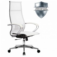 Кресло офисное МЕТТА К-7 хром прочная сетка сиденье и спинка регулируемые белое 532460 (94570)