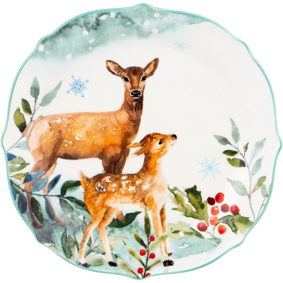 Тарелка закусочная lefard лесная сказка олени 20,5 см (409-159)  Фото Тарелка закусочная lefard лесная сказка олени 20,5 см (409-159)  - интернет-магазин МегаТерем в Москве