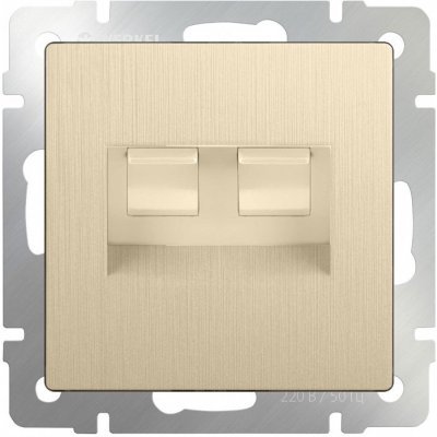 Розетка двойная RJ-11 и Ethernet RJ-45, без рамки Werkel Шампань рифленый WL10-RJ11-45